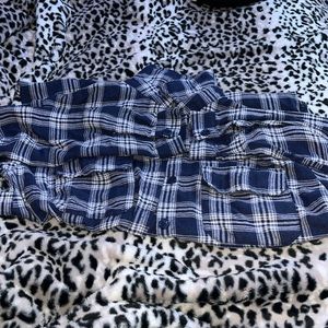 Blue and white flannel (worn)